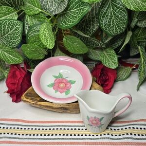 Charming Shenango Floral Creamer and Saucer Set